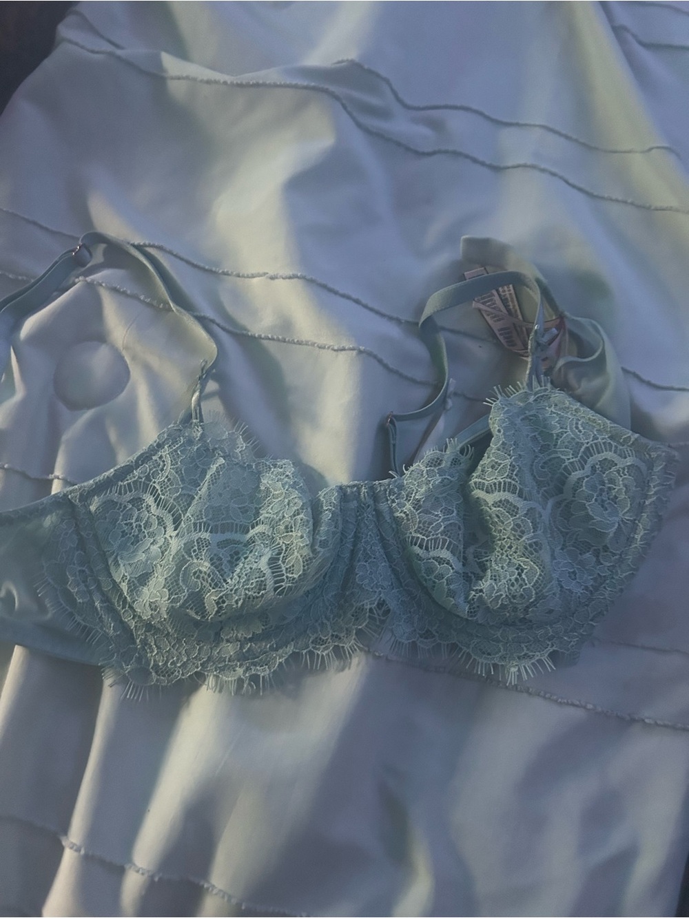 Victoria's Secret Light Blue Lace Underwire Bra